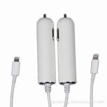 Car Charger/Travel Car Charger for iPhone 5, 5V DC/1A Output Voltage/Current